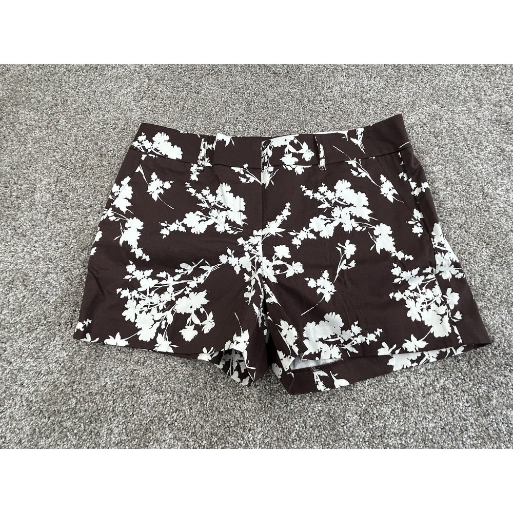 Ann Taylor Signature 4.5" Inseam Brown Floral Chino Shorts Size 8 NWT